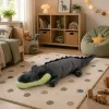 LEAN TOYS plyšový krokodíl maskot plyšová hračka - realistická sivá, 90 cm