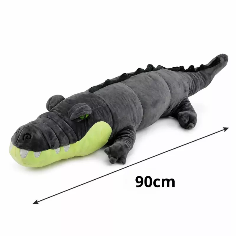LEAN TOYS plyšový krokodíl maskot plyšová hračka - realistická sivá, 90 cm