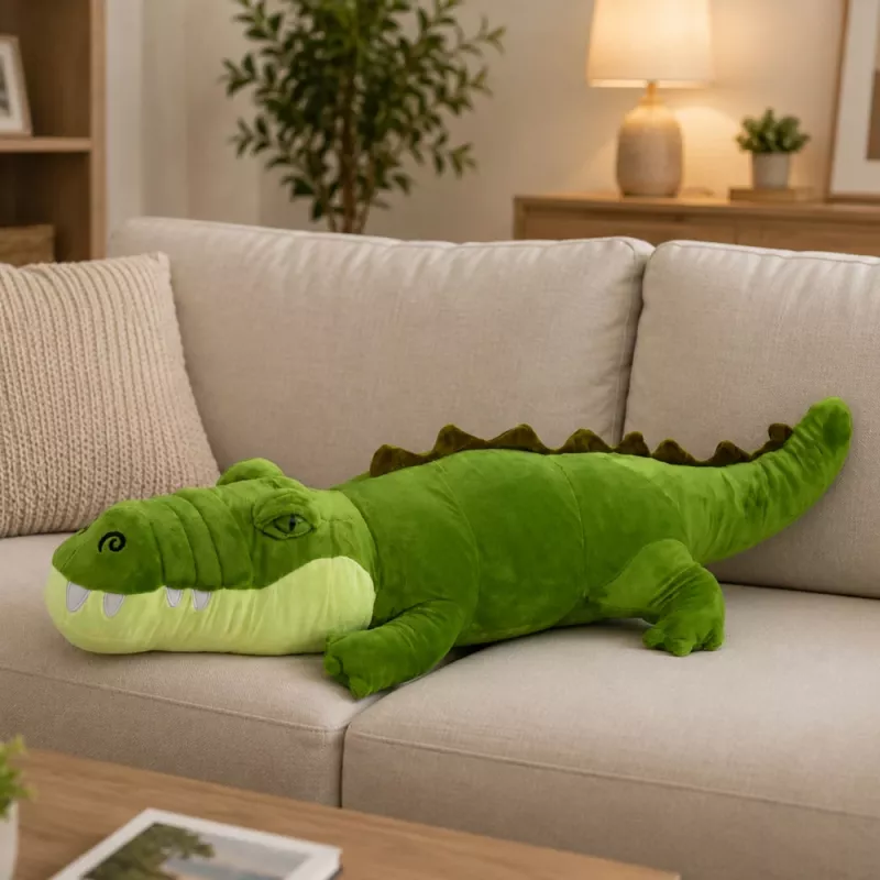 LEAN TOYS plyšový krokodíl maskot plyšák realistický zelený 70cm