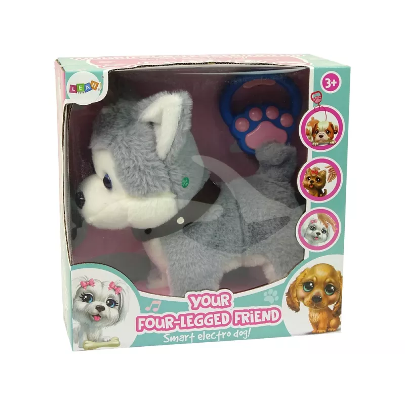 LEAN TOYS plyšový pes interaktívny vzdelávací vôdzka piesne prechádzky