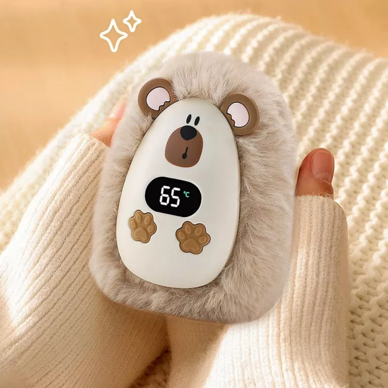 LEAN TOYS Plstený ježko ohrievač rúk nabíjací béžový 45°C / 55°C / 65°C
