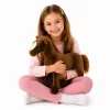 LEAN TOYS Plyšový kôň plyšová hračka tmavohnedá 40cm x 37cm
