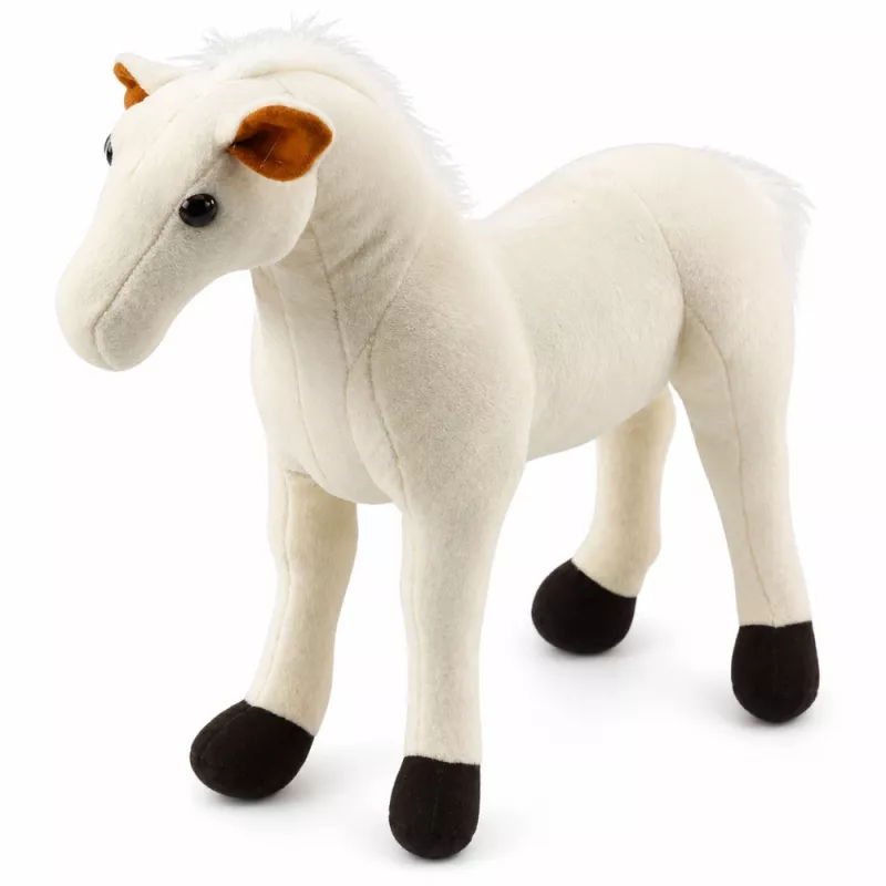 LEAN TOYS plyšový kôň plyšová hračka maskot plyšák biela 40cm x 37cm