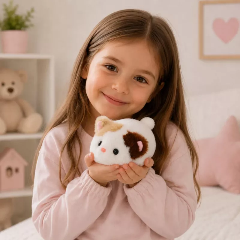 LEAN TOYS plyšové mačiatko maskot mäkká hračka malá biela 16 cm