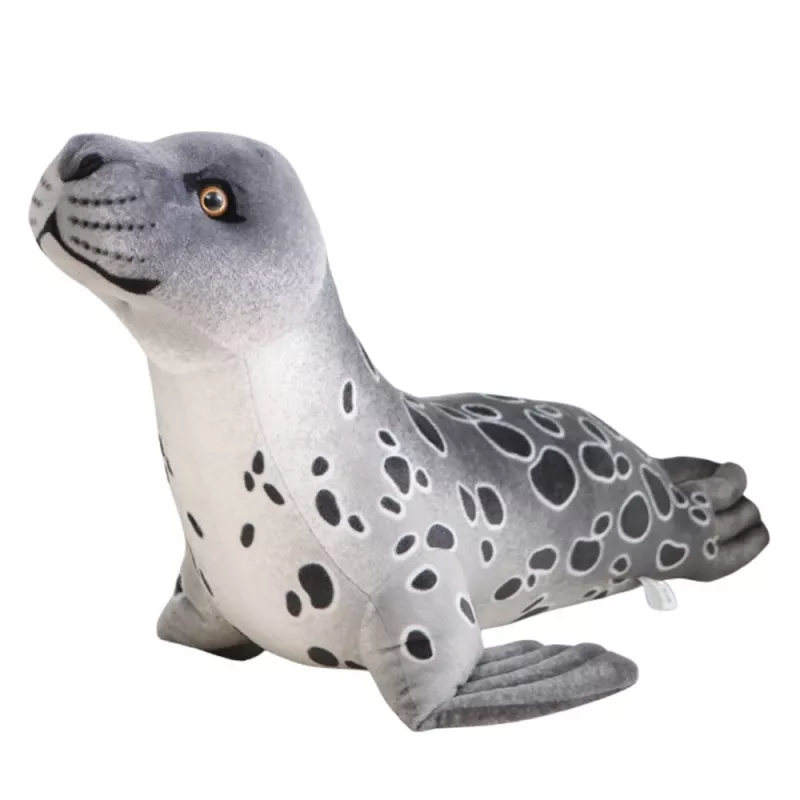 LEAN TOYS plyšová maskot plyšová hračka tuleň sivá 37cm