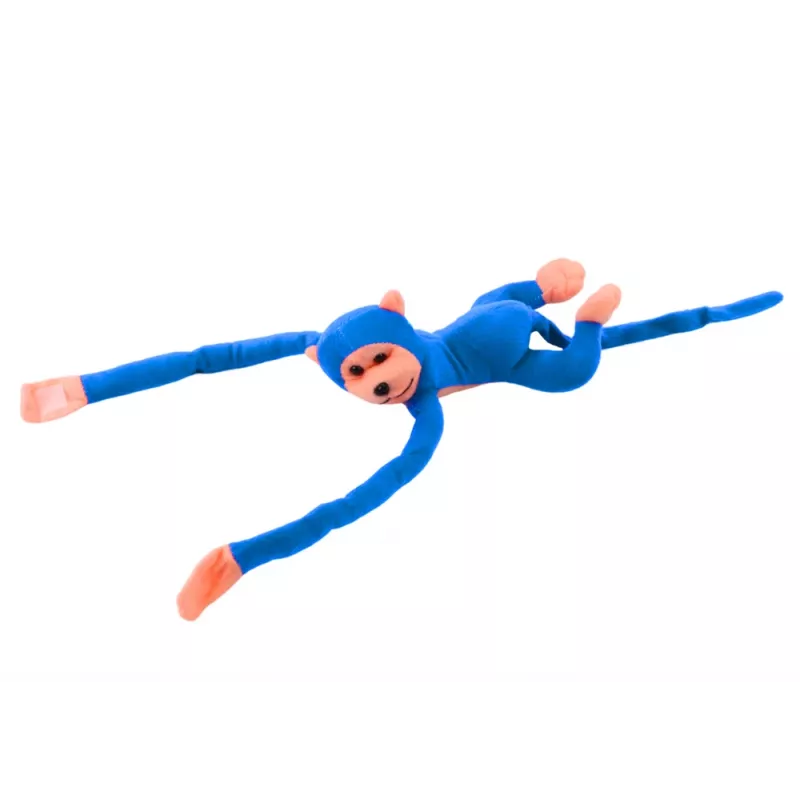 LEAN TOYS plyšová opica maskot so zvukom, modrá 80 cm