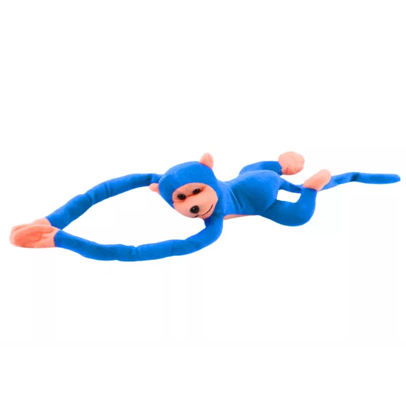 LEAN TOYS plyšová opica maskot so zvukom, modrá 80 cm