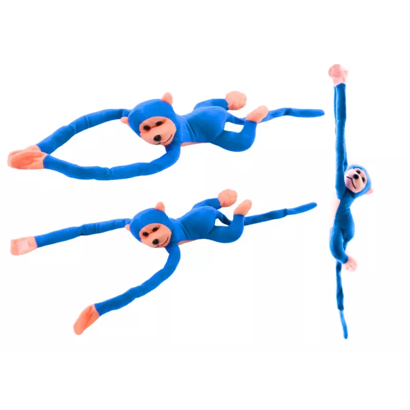 LEAN TOYS plyšová opica maskot so zvukom, modrá 80 cm