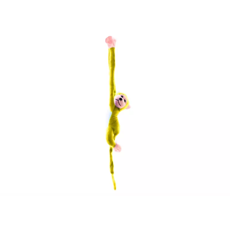 LEAN TOYS Plyšová opica maskot so zvukom, žltá 80 cm