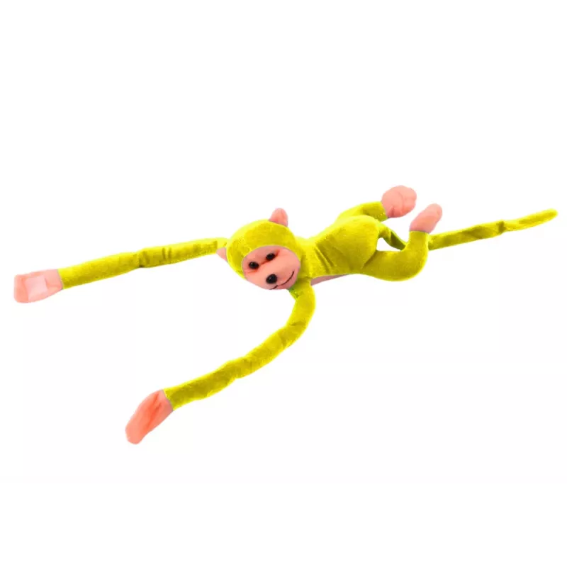 LEAN TOYS Plyšová opica maskot so zvukom, žltá 80 cm