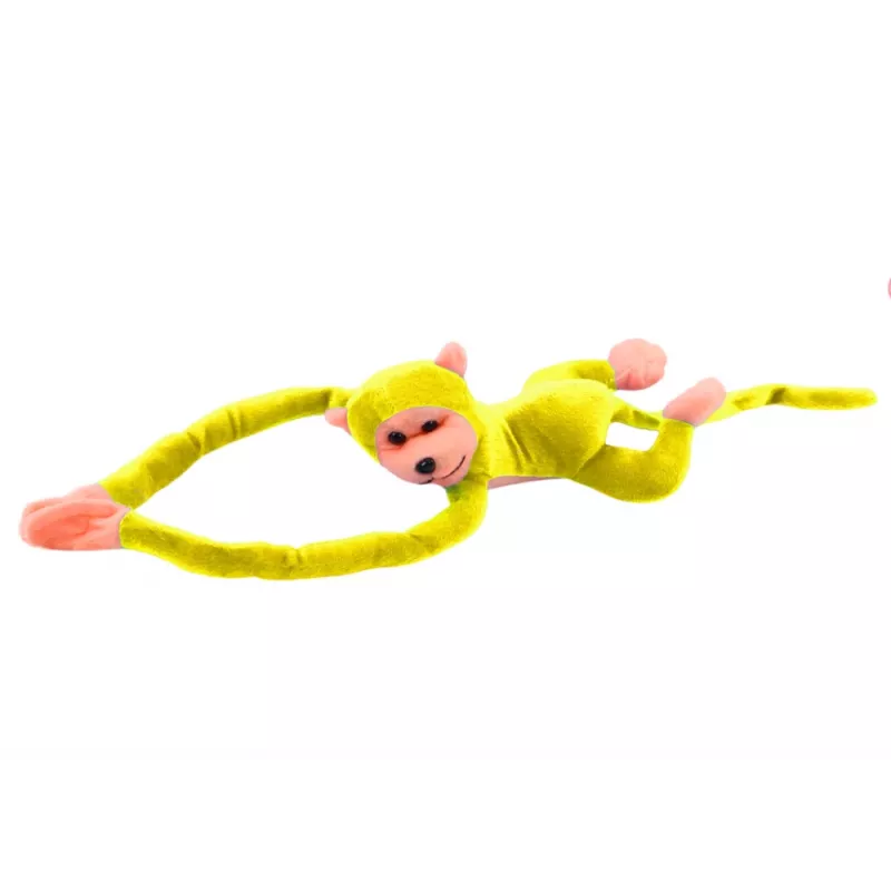 LEAN TOYS Plyšová opica maskot so zvukom, žltá 80 cm