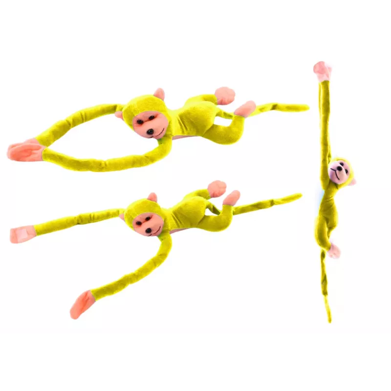 LEAN TOYS Plyšová opica maskot so zvukom, žltá 80 cm
