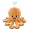 LEAN TOYS plyšová chobotnica mäkká hračka s prísavkou béžová 16 cm