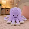 LEAN TOYS plyšová hračka chobotnica s prísavkou, fialová, 16 cm