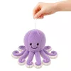 LEAN TOYS plyšová hračka chobotnica s prísavkou, fialová, 16 cm
