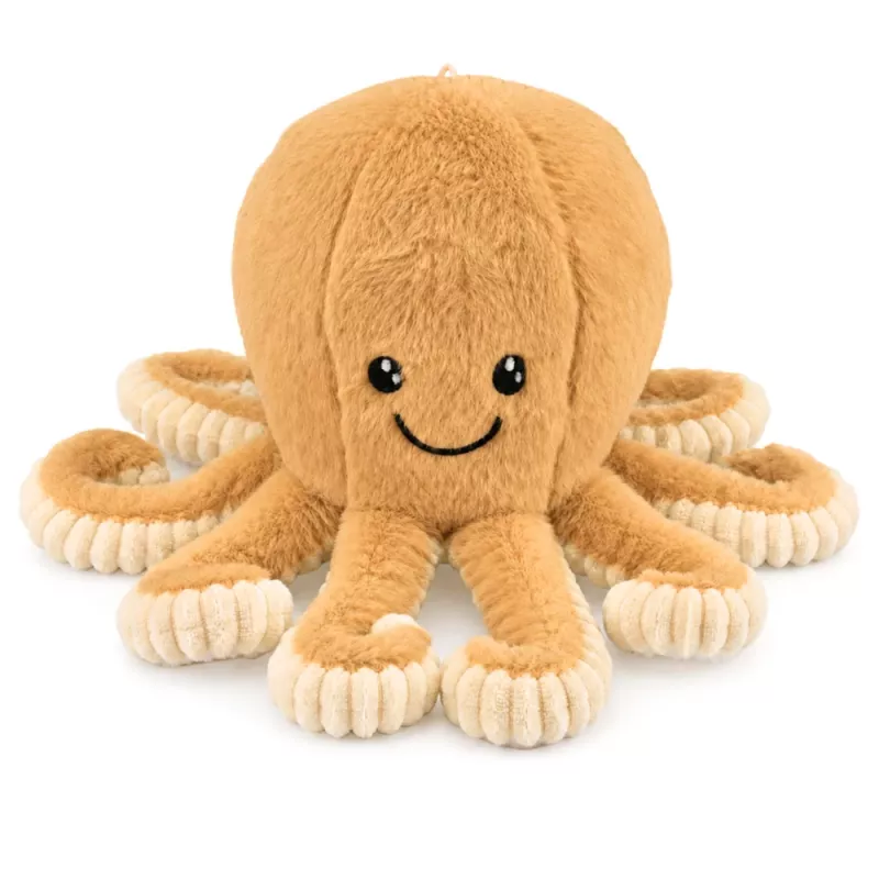 LEAN TOYS plyšová chobotnica s elastickými chápadlami, béžová 50 cm – mäkká plyšová hračka