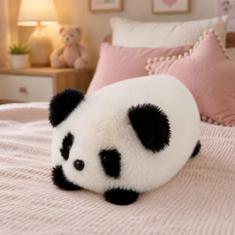 LEAN TOYS plyšová panda mäkká hračka čierna a biela 16 cm