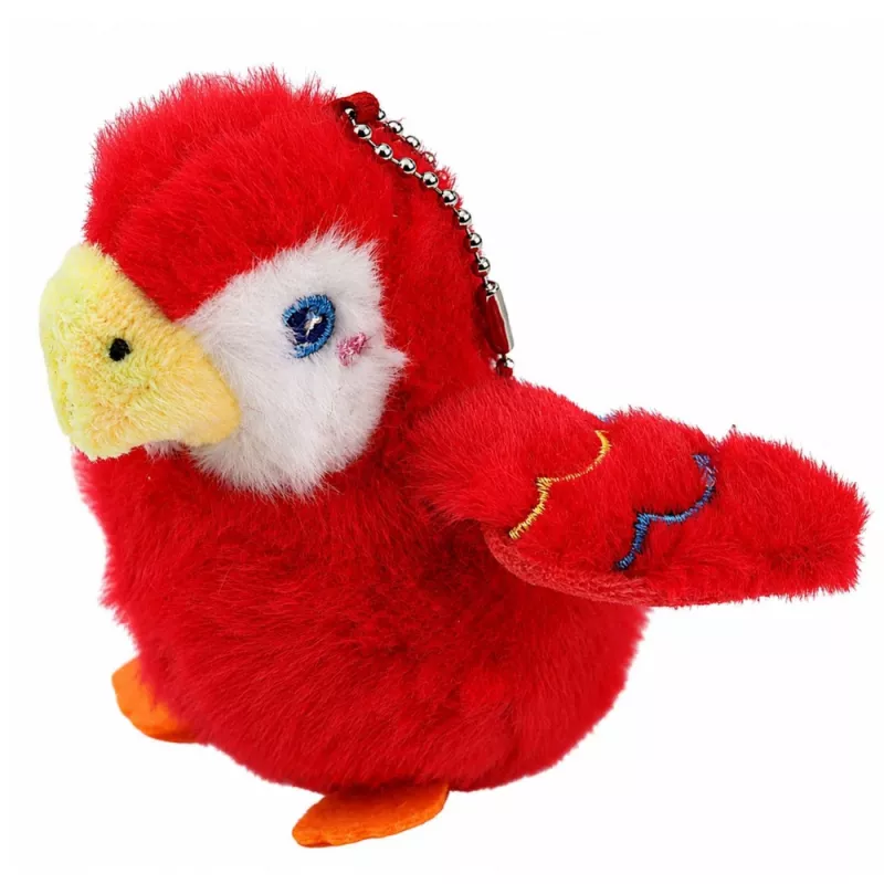 LEAN TOYS Plush papagáj kľúčenka červená 9 cm