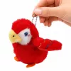 LEAN TOYS Plush papagáj kľúčenka červená 9 cm