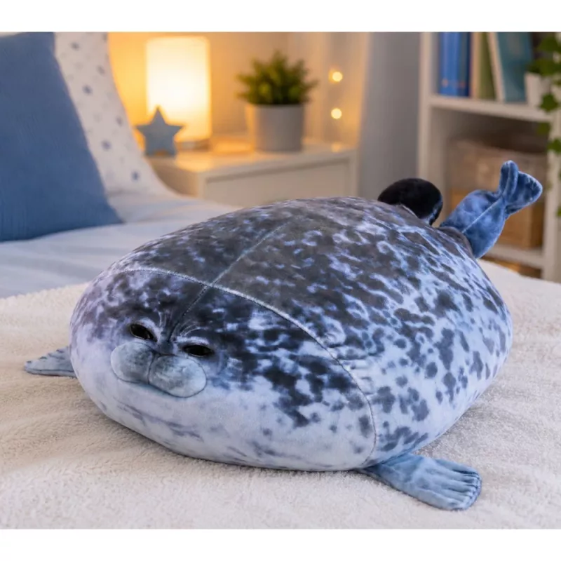 LEAN TOYS plyšová tuleň maskot maznáčik prírodná farba sivá 38 cm
