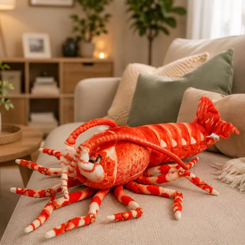LEAN TOYS plyšová hračka maznáčik veľká kreveta morský živočích 55 cm