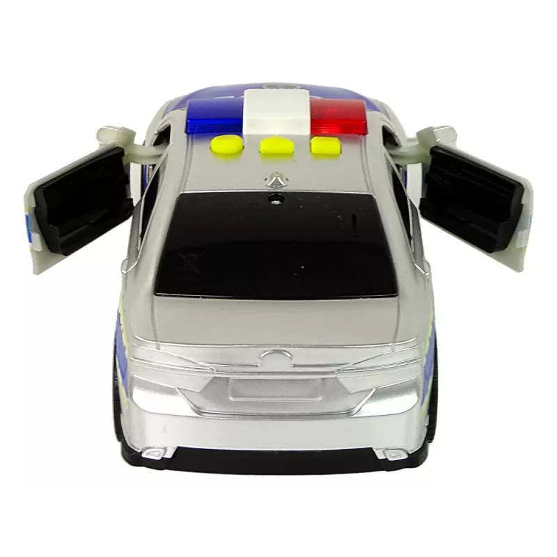 LEAN TOYS Polícia auto 1:14 nárazový pohon zvuky svetlo strieborná