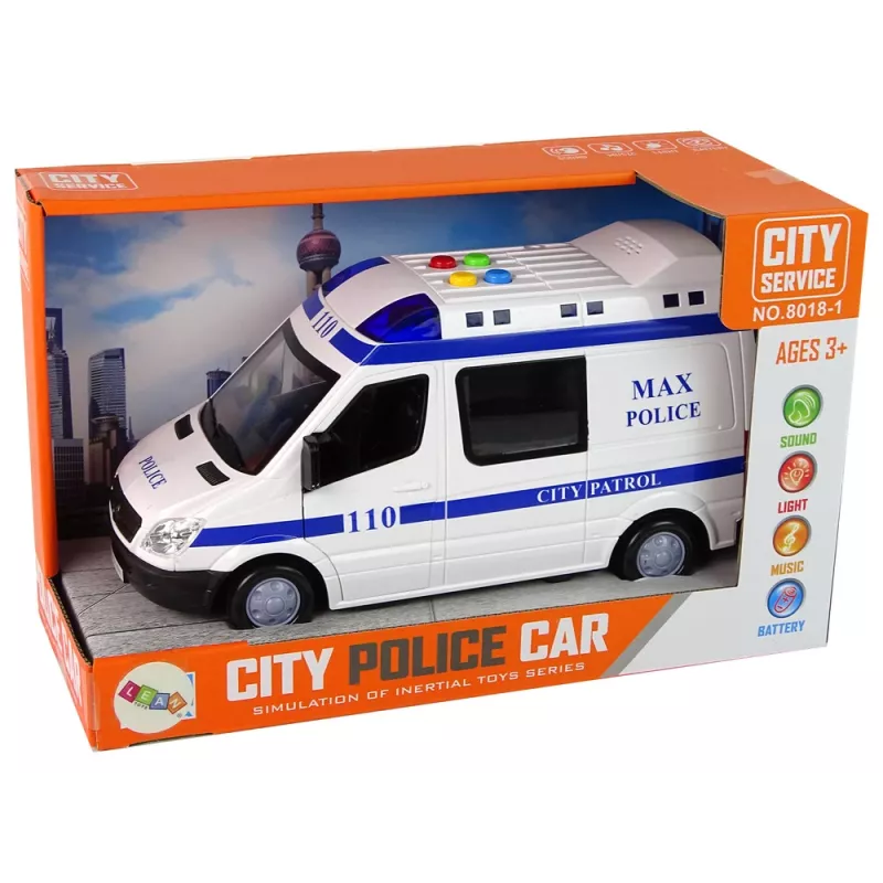 LEAN TOYS Policajné auto s pohonom trením, zvukom a svetlom