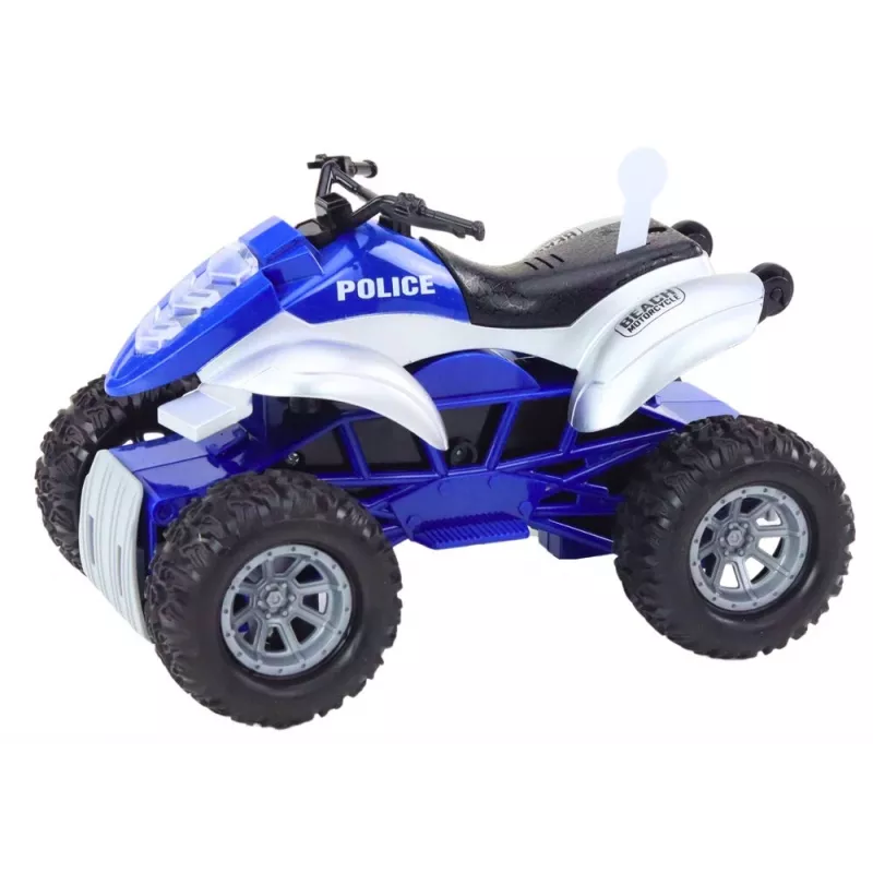 LEAN TOYS Policajné štvorkolka s prívesom a motorovým člnom