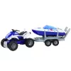 LEAN TOYS Policajné štvorkolka s prívesom a motorovým člnom