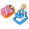 LEAN TOYS Tehotná bábika s dlhými vlasmi a príslušenstvom