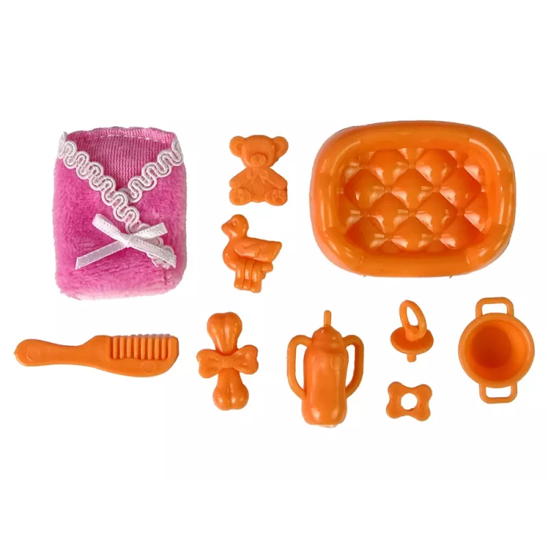 LEAN TOYS Tehotná bábika s dlhými vlasmi a príslušenstvom