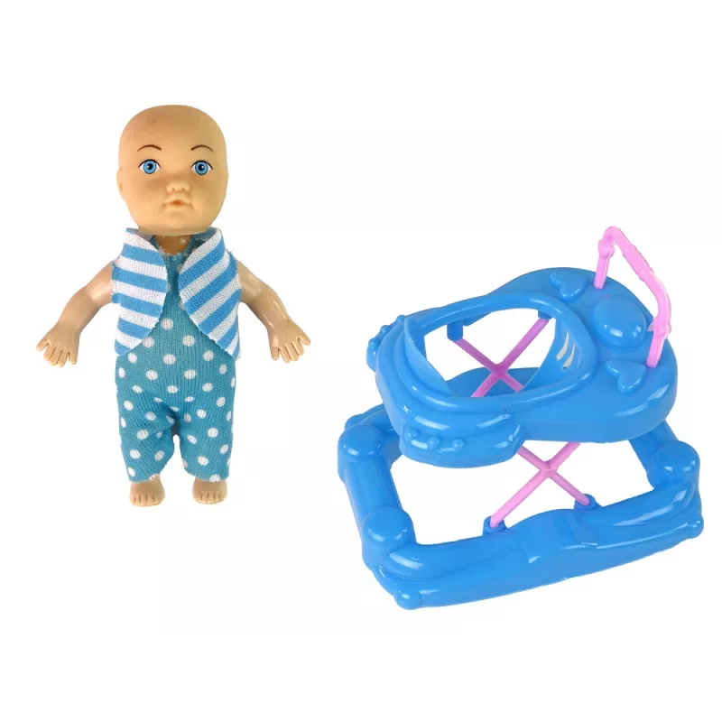LEAN TOYS Tehotná bábika s dlhými vlasmi a príslušenstvom