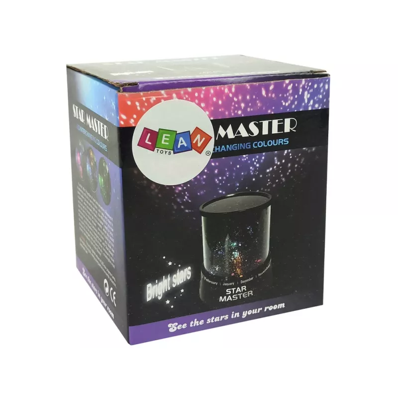 LEAN TOYS Projektor hviezdy-planéty nočné svetlo s batériami