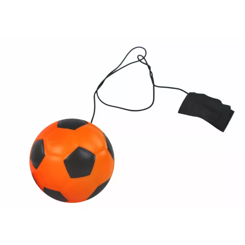 LEAN TOYS PU futbal s jojo gumou na skákanie, 6 cm, oranžový