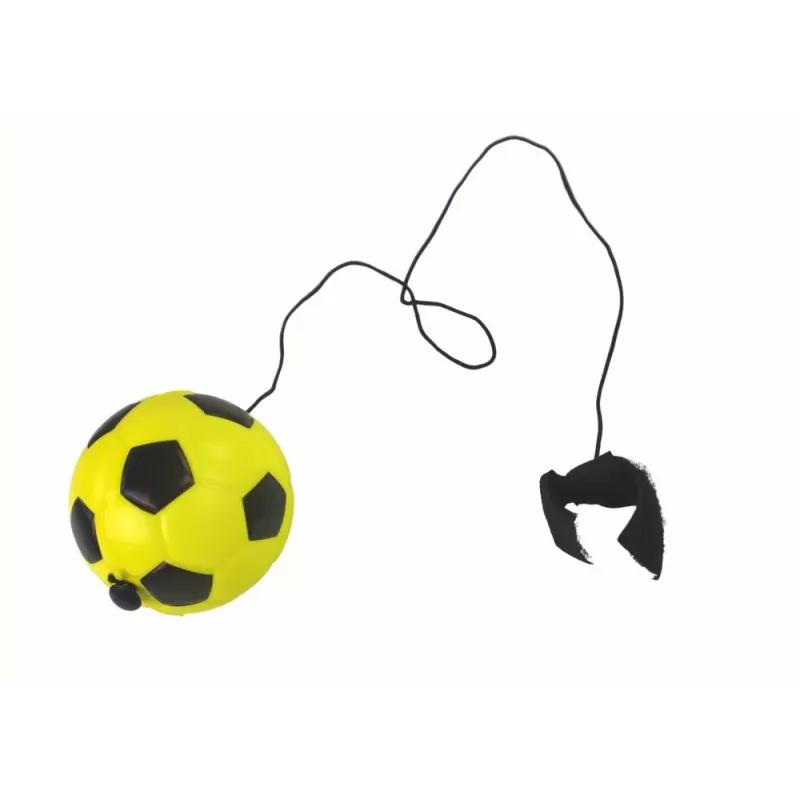 LEAN TOYS PU futbal s jojo gumou na skákanie, 6 cm, žltý
