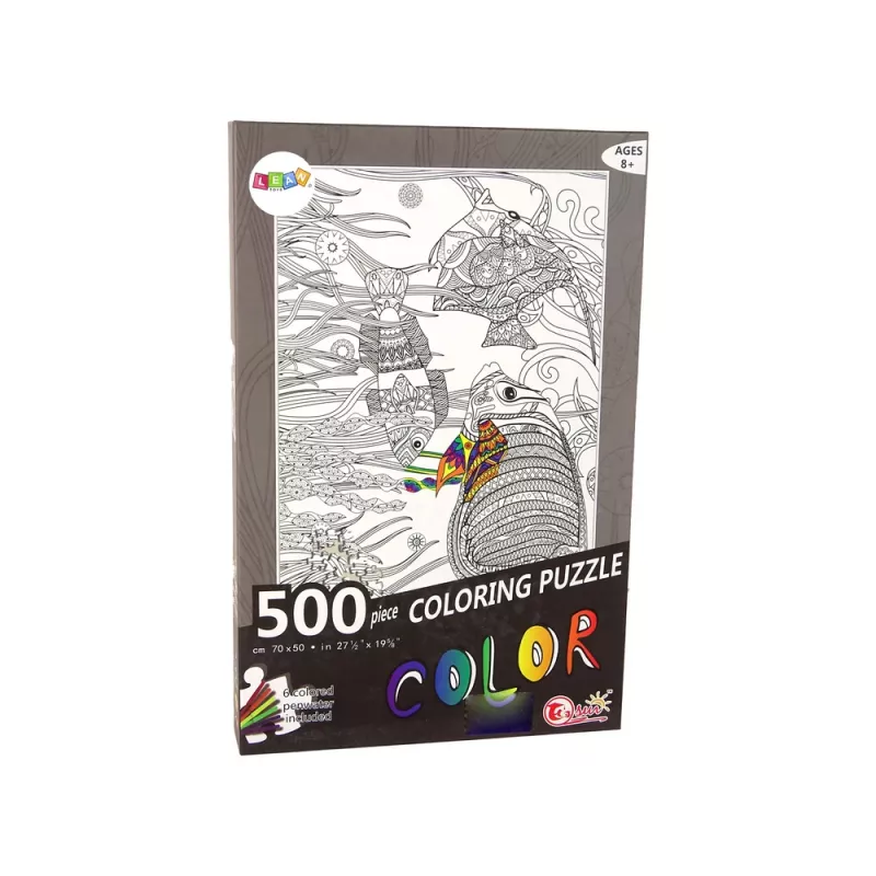 LEAN TOYS Puzzle na vyfarbenie 500 dielov ryby oceán