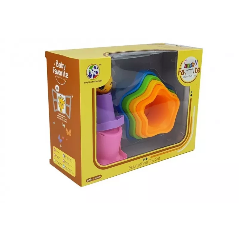LEAN TOYS Pyramídové poháre pre bábätká hviezdičky