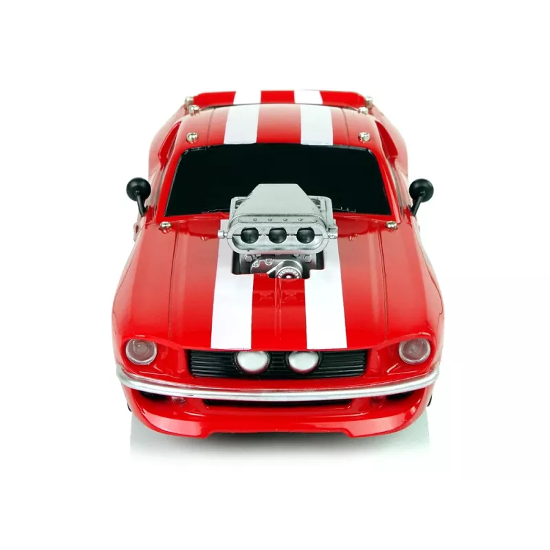 LEAN TOYS Autíčko na diaľkové ovládanie športové 1:16 červené biele pruhy pilot