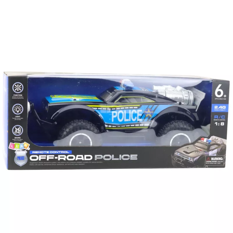 LEAN TOYS RC Off-Road policajné auto 1:8 čierne