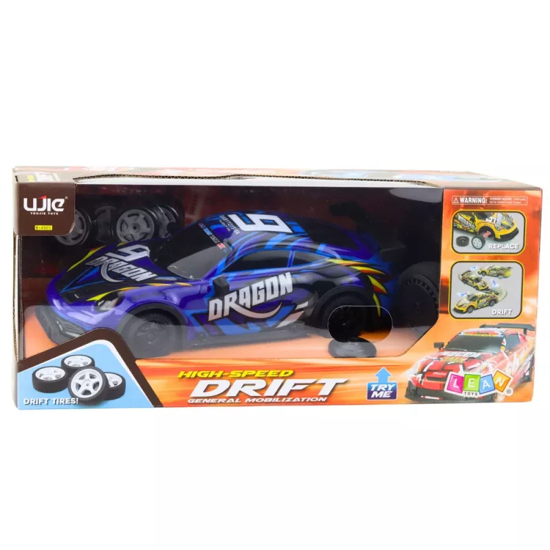 LEAN TOYS RC športové auto s osvetlenou drift karosériou, modré 1:16 4WD 2,4GHz