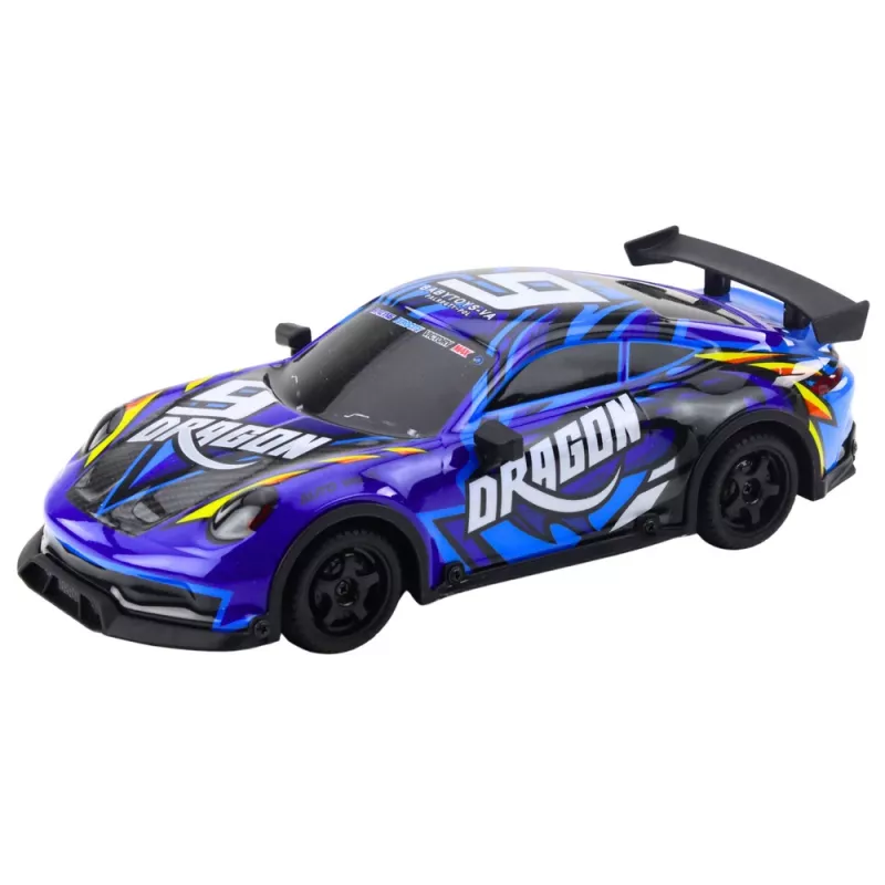 LEAN TOYS RC športové auto s osvetlenou drift karosériou, modré 1:16 4WD 2,4GHz