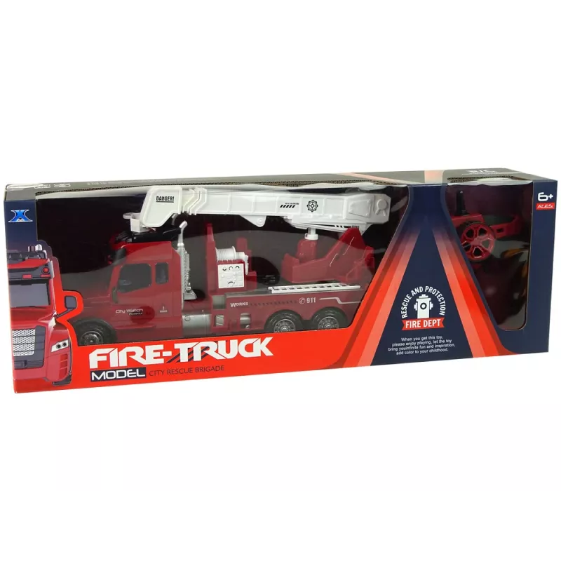 LEAN TOYS hasičské auto na diaľkové ovládanie 2.4G so svetlom a zvukom červené