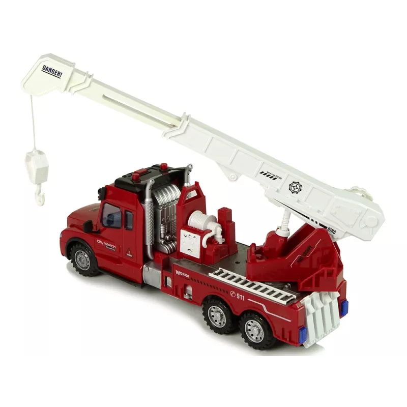 LEAN TOYS hasičské auto na diaľkové ovládanie 2.4G so svetlom a zvukom červené