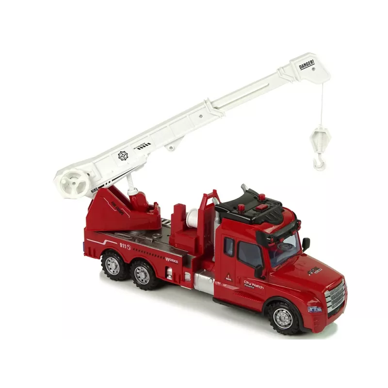 LEAN TOYS hasičské auto na diaľkové ovládanie 2.4G so svetlom a zvukom červené