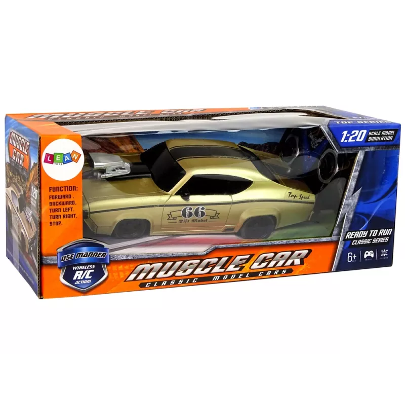 LEAN TOYS Autíčko na diaľkové ovládanie športové Classic 1:20 zlaté pilot