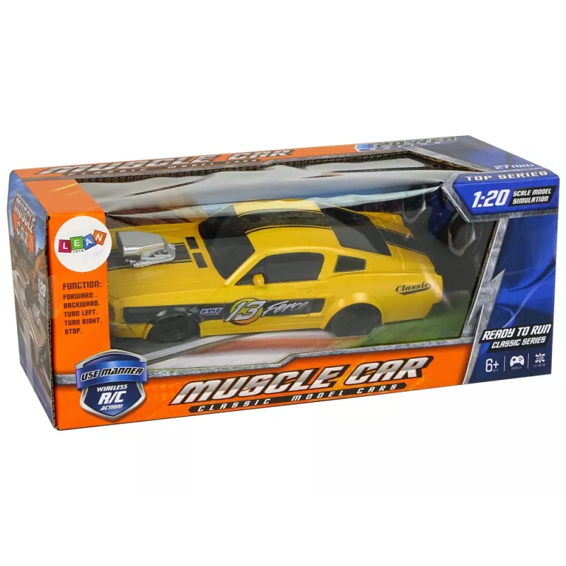 LEAN TOYS Autíčko na diaľkové ovládanie športové Classic 1:20 žlté pilot
