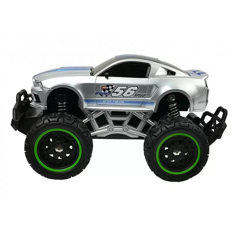 LEAN TOYS Auto na diaľkové ovládanie Off-Road R/C strieborné veľké kolesá