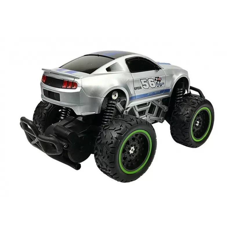 LEAN TOYS Auto na diaľkové ovládanie Off-Road R/C strieborné veľké kolesá
