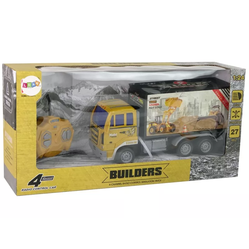 LEAN TOYS nákladné auto na stavbu na diaľkové ovládanie 1:24 žlté