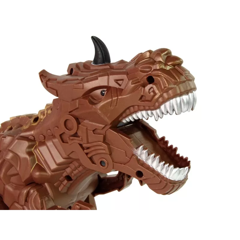 LEAN TOYS dinosaurus na diaľkové ovládanie parný projektor hnedý